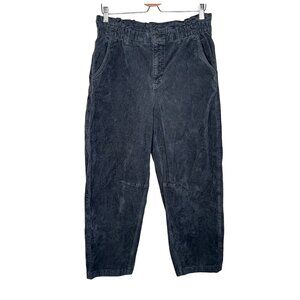 American Eagle Womens Stretch Corduroy Barrel Leg Blue Gray Pants Size 10